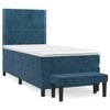 vidaXL Boxspringbett mit Matratze Dunkelblau 80x200 cm Samt