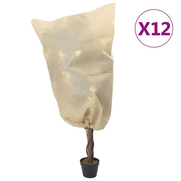 vidaXL Wintervlies mit Kordelzug 12 Stk. 70 g/m&sup2; 0,8x0,8 m