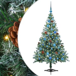 vidaXL K&uuml;nstlicher Weihnachtsbaum Gr&uuml;n 150 cm PVC und Stahl
