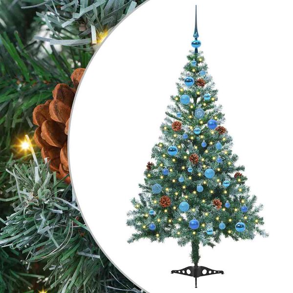 vidaXL K&uuml;nstlicher Weihnachtsbaum Gr&uuml;n 150 cm PVC und Stahl
