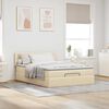 vidaXL Ottomane Bett mit Matratze & LEDs Creme 140x190 cm Stoff