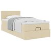 vidaXL Ottoman-Bett mit Matratze Creme 90x190 cm Stoff