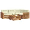 vidaXL Outdoor-Sofagarnitur mit Kissen 5 pcs Natur und Creme