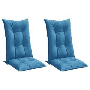vidaXL Hochlehner-Auflagen 2 Stk. Melange Blau 120x50x7 cm Stoff