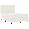 vidaXL Boxspringbett Creme und Wei&szlig; 203 x 144 x 128 cm Cordstoff