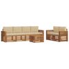 vidaXL Outdoor-Sofagarnitur 7 stk. Natur und Beige Massivholz Akazie