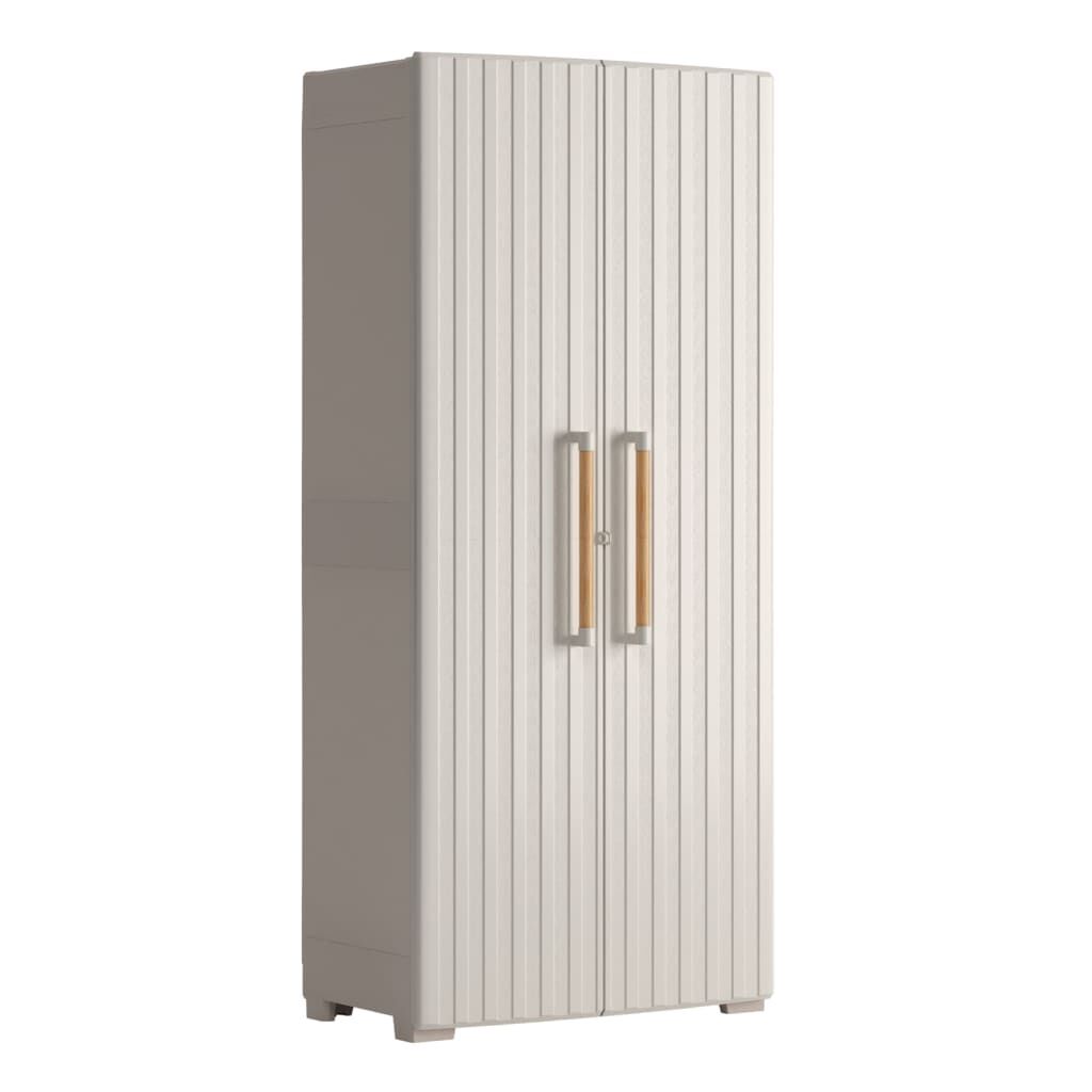 Mrossa Aufbewahrungsschrank Für Garten & Terrasse – Wasserdicht, Mit Regal, Cremefarben, 86,4x38,1x91,8 Cm