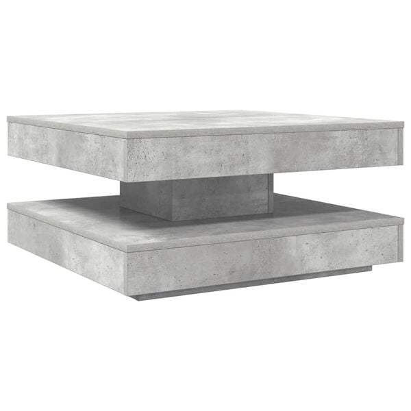 vidaXL Couchtisch 360-Grad Drehbar Betongrau 70x70x34,5 cm