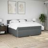vidaXL Boxspringbett mit Matratze Dunkelgrau 200x200 cm Stoff