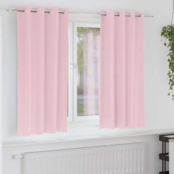 vidaXL Verdunkelungs-Vorh&auml;nge mit Ringen 2 pcs Babyrosa 175 x 140 cm
