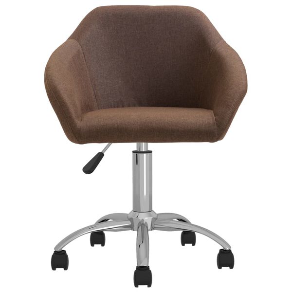 vidaXL Esszimmerst&uuml;hle 6 Stk. Drehbar Braun Stoff