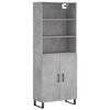 vidaXL Highboard Betongrau 69,5x34x180 cm Holzwerkstoff