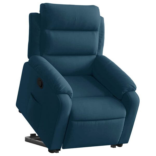 vidaXL Relaxsessel mit Aufstehhilfe Blau Samt
