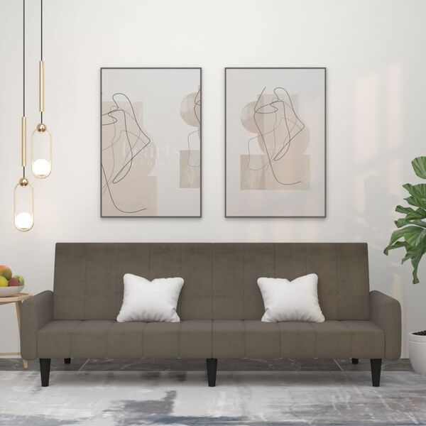 vidaXL Schlafsofa 2-Sitzer Dunkelgrau Mikrofasergewebe