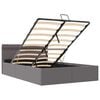 vidaXL Bett mit Bettkasten Hydraulisch LED Grau Kunstleder 140x200 cm