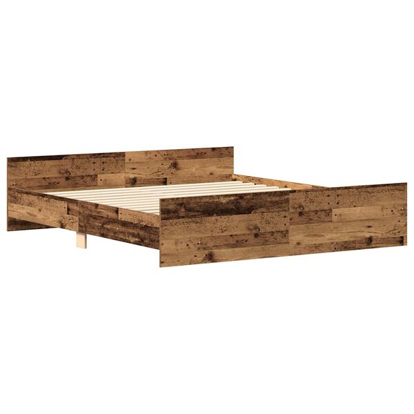 vidaXL Bettgestell ohne Matratze Altholz-Optik 160x200cm Holzwerkstoff