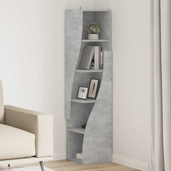 vidaXL Eckschrank Beton Grau 32x32x140cm Holzwerkstoff