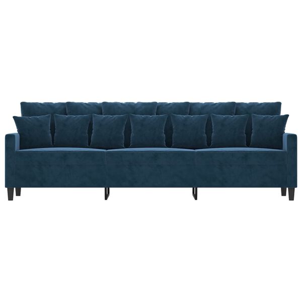 vidaXL 3-Sitzer-Sofa Blau 210 cm Samt