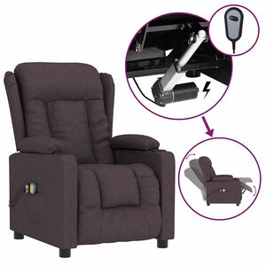 vidaXL Massagesessel Elektrisch Dunkelbraun Stoff