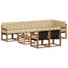 vidaXL Outdoor-Sofagarnitur mit Kissen 9 pcs Natur und Beige