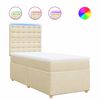vidaXL Boxspringbett mit Matratze Creme 90x200 cm Stoff