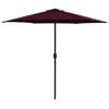 vidaXL Sonnenschirm mit Aluminium-Mast 270x246 cm Bordeauxrot