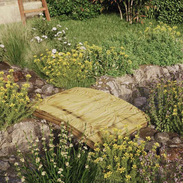 vidaXL Gartenbr&uuml;cke 110x74 cm Massivholz impr&auml;gniert Kiefer