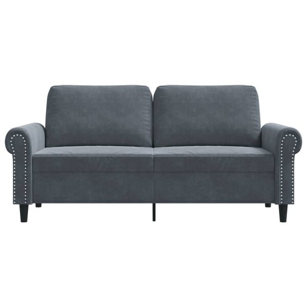 vidaXL 2-Sitzer-Sofa Dunkelgrau 140 cm Samt