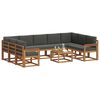 vidaXL Outdoor-Sofagarnitur mit Kissen 10 pcs Natur und Anthrazit