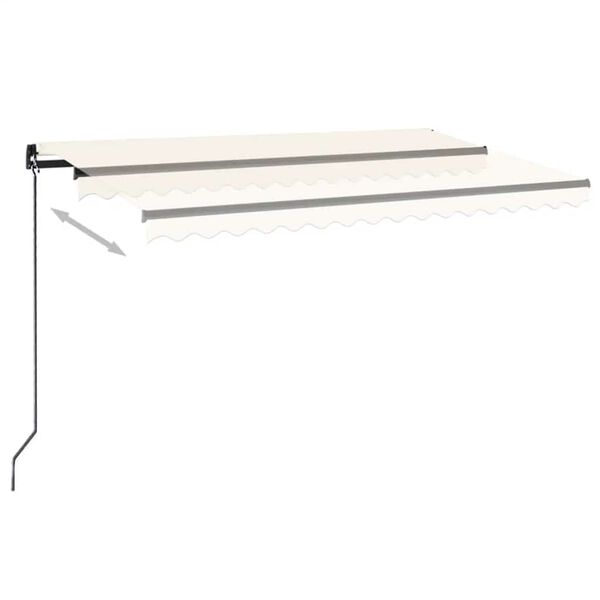 vidaXL Markise Manuell Einziehbar mit LED 450x300 cm Creme