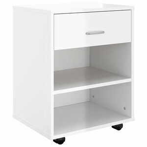 vidaXL Rollschrank Hochglanz-Wei&szlig; 46x36x59 cm Holzwerkstoff