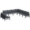 vidaXL Gartensofa-set 9 stk. Schwarz Stahl