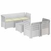 vidaXL 5-Sitzer Gartensofa mit Kissen Rattan-Look PP Wei&szlig;