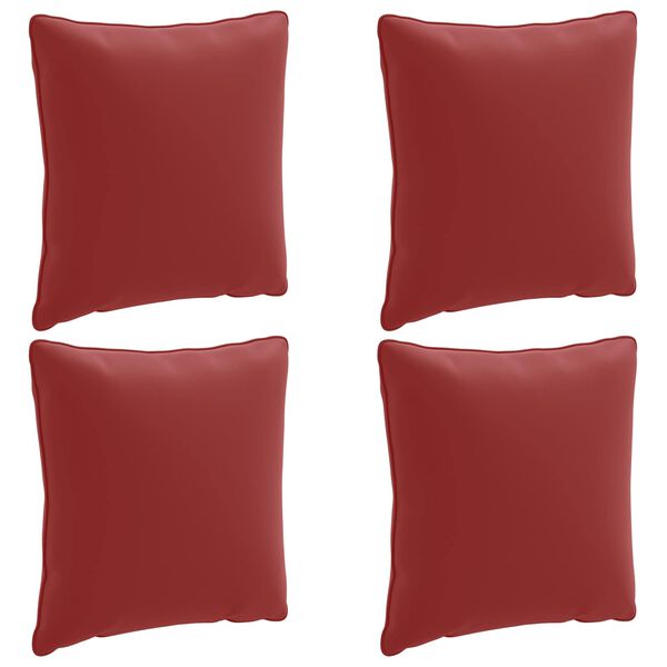 vidaXL 4-teilige Rücken-Kissen PUTTEN 4 pcs 100 % Polyester Weinrot