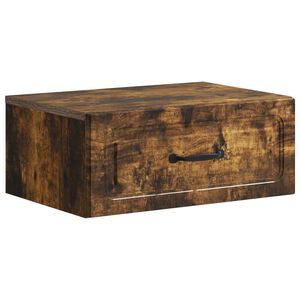 vidaXL Wandmontierter Nachttisch Ger&auml;ucherte Eiche 49 x 34,5 x 20 cm
