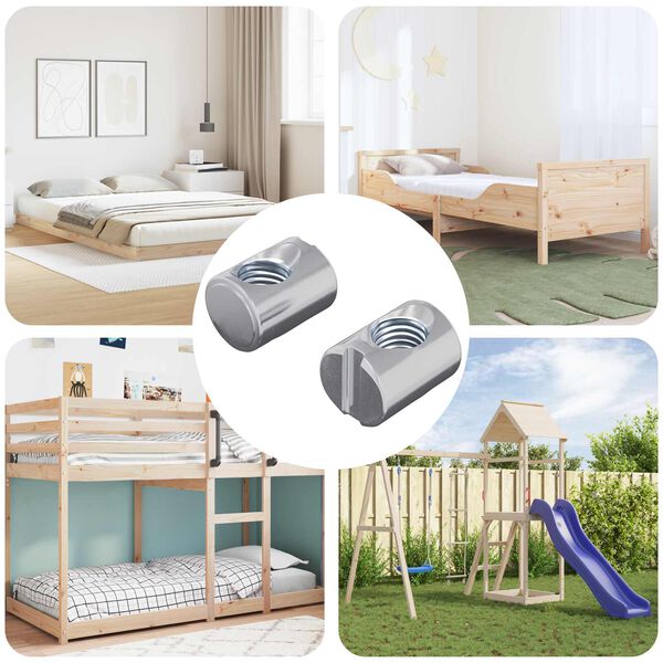 vidaXL Fassmutter 2 pcs Silber M6 x 13 mm Eisen