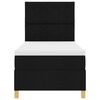 vidaXL LED Boxspringbett mit Matratze Schwarz 100 x 200 cm Stoff