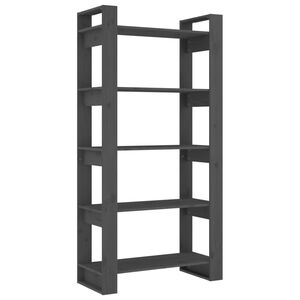 vidaXL B&uuml;cherregal/Raumteiler Grau 80x35x160 cm Massivholz