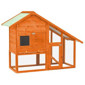 vidaXL Kaninchenstall 140x63x120 cm Tanne Massivholz