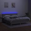 vidaXL Boxspringbett mit Matratze & LED Hellgrau 160x200 cm Stoff