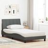 vidaXL Bett mit Matratze "Hanko" Dunkelgrau 100x200 cm Stoff