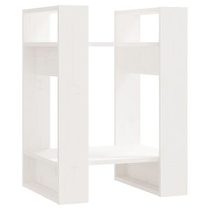 vidaXL B&uuml;cherregal/Raumteiler Wei&szlig; 41x35x57 cm Massivholz Kiefer