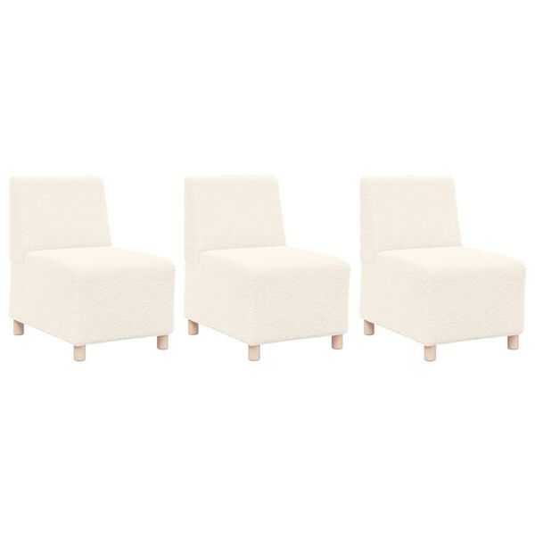 vidaXL Modulares Armfreies Sofa 3 pcs Creme 55 x 74 x 82 cm