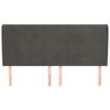 vidaXL Kopfteil mit Ohren Dunkelgrau 203x23x118/128 cm Samt