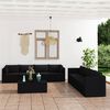 vidaXL 9-tlg. Garten-Lounge-Set mit Kissen Poly Rattan Schwarz
