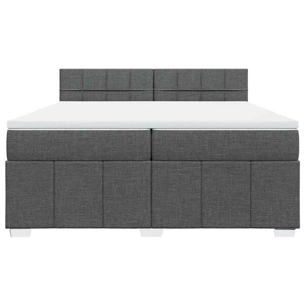 vidaXL Boxspringbett mit Matratze Dunkelgrau 200x200 cm Stoff