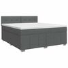 vidaXL Boxspringbett mit Matratze Dunkelgrau 160 x 200 cm Stoff