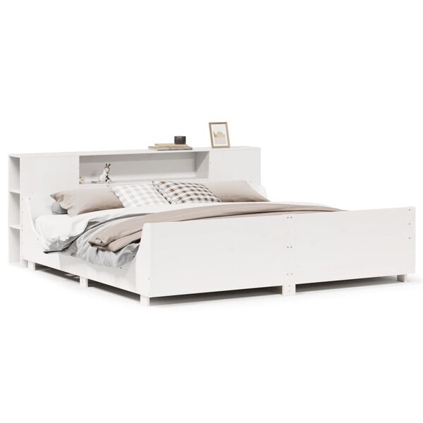 vidaXL Massivholzbett ohne Matratze Wei&szlig; 200x200 cm Kiefernholz