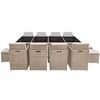 vidaXL 13-tlg. Garten-Essgruppe mit Auflagen Poly Rattan Beige