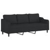 vidaXL 3-Sitzer-Sofa mit Kissen Schwarz 210 cm Stoff